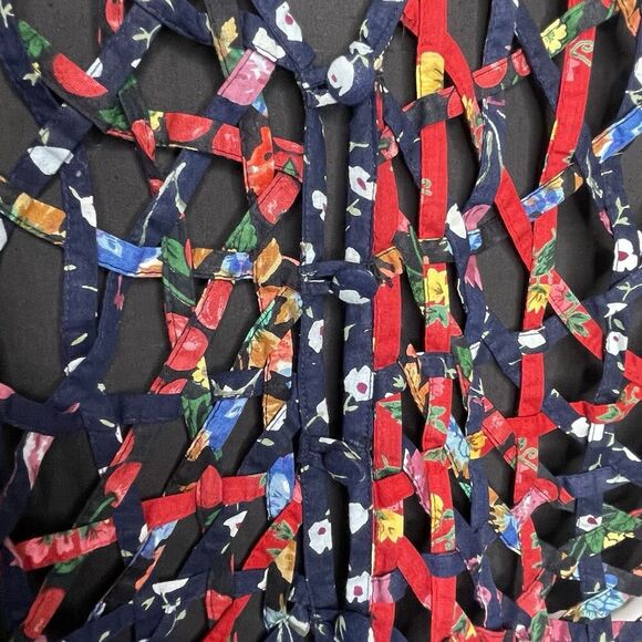 VTG Paul Harris Design Folk Art Multicolor Vest‎ Size S Fabric 100% Cotton Boho - Picture 4 of 8